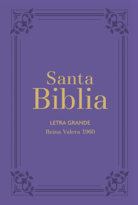 Biblia RVR 1960 Letra Grande Tamaño Manual Lila con Cierre con Índice