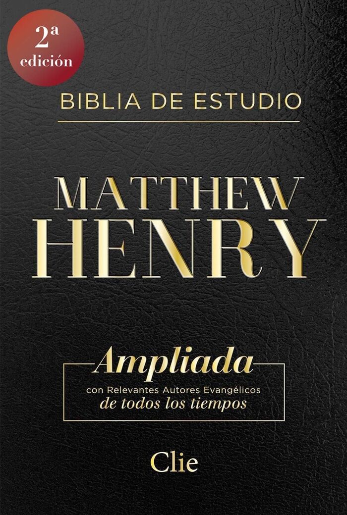 BIBLIA DE ESTUDIO MATTHEW HENRY Piel fabricada negra con índice