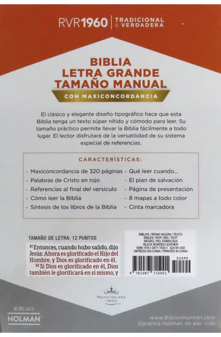 Biblia RVR 1960 Letra Grande Tamaño Manual