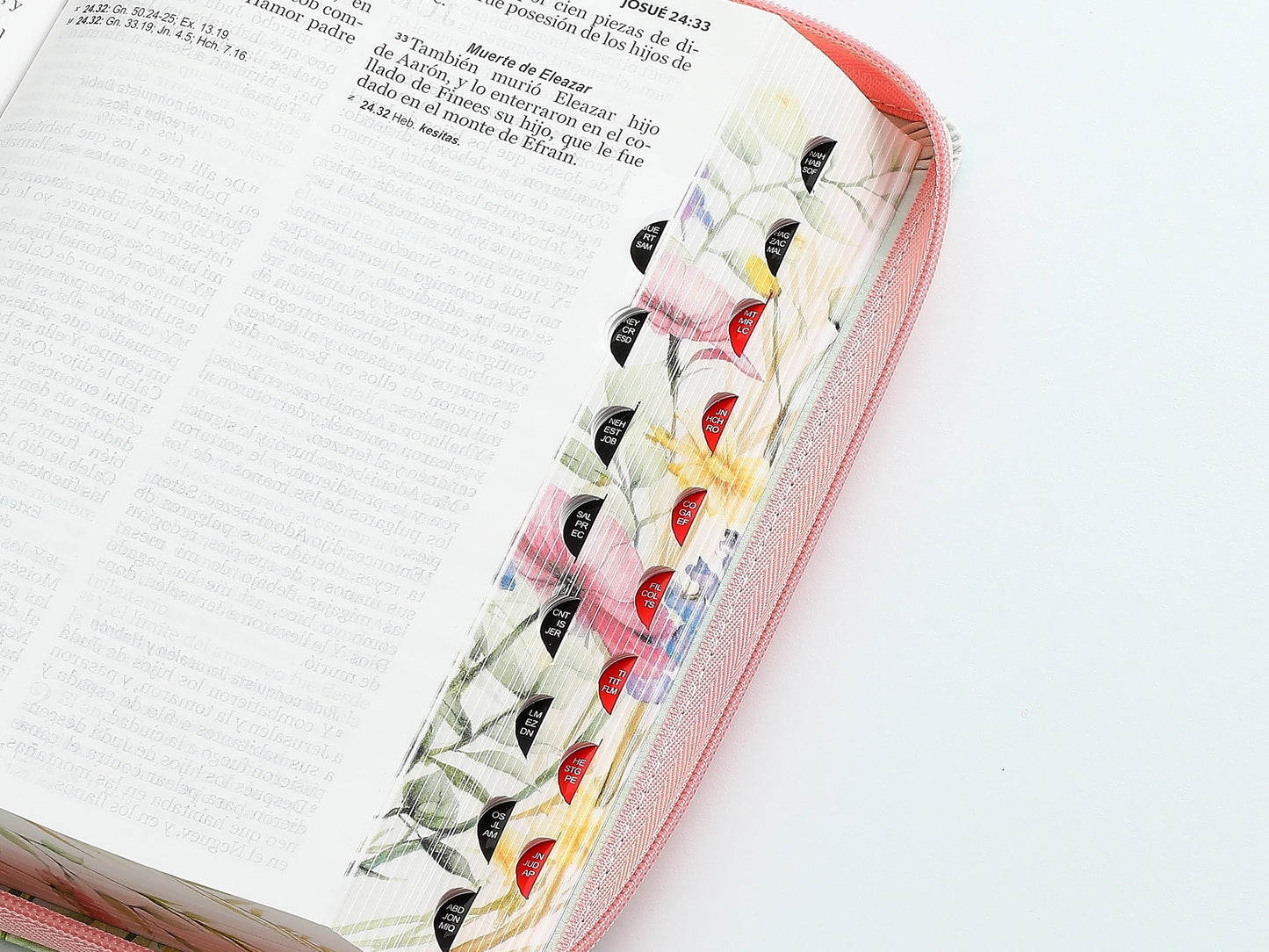 Biblia RVR60 Tamaño manual Letra Grande piel cierre indice floral