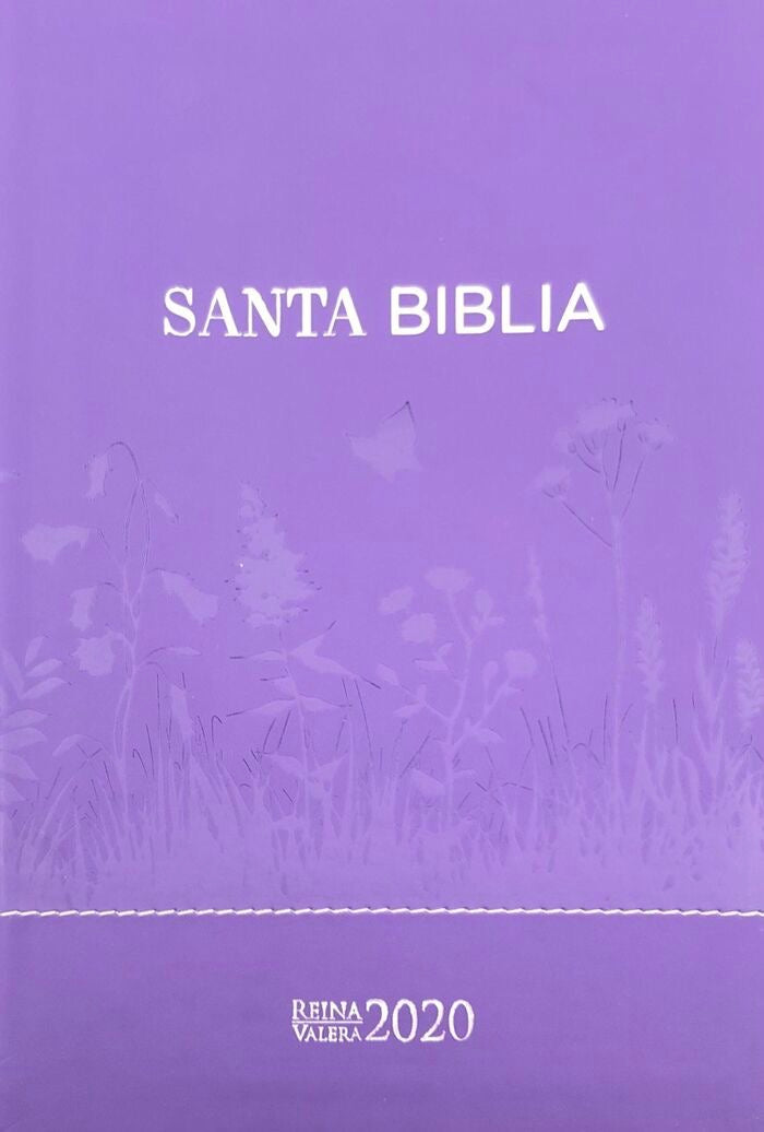 Biblia RVR2020 Tamaño Manual Letra Grande i/piel lila floral