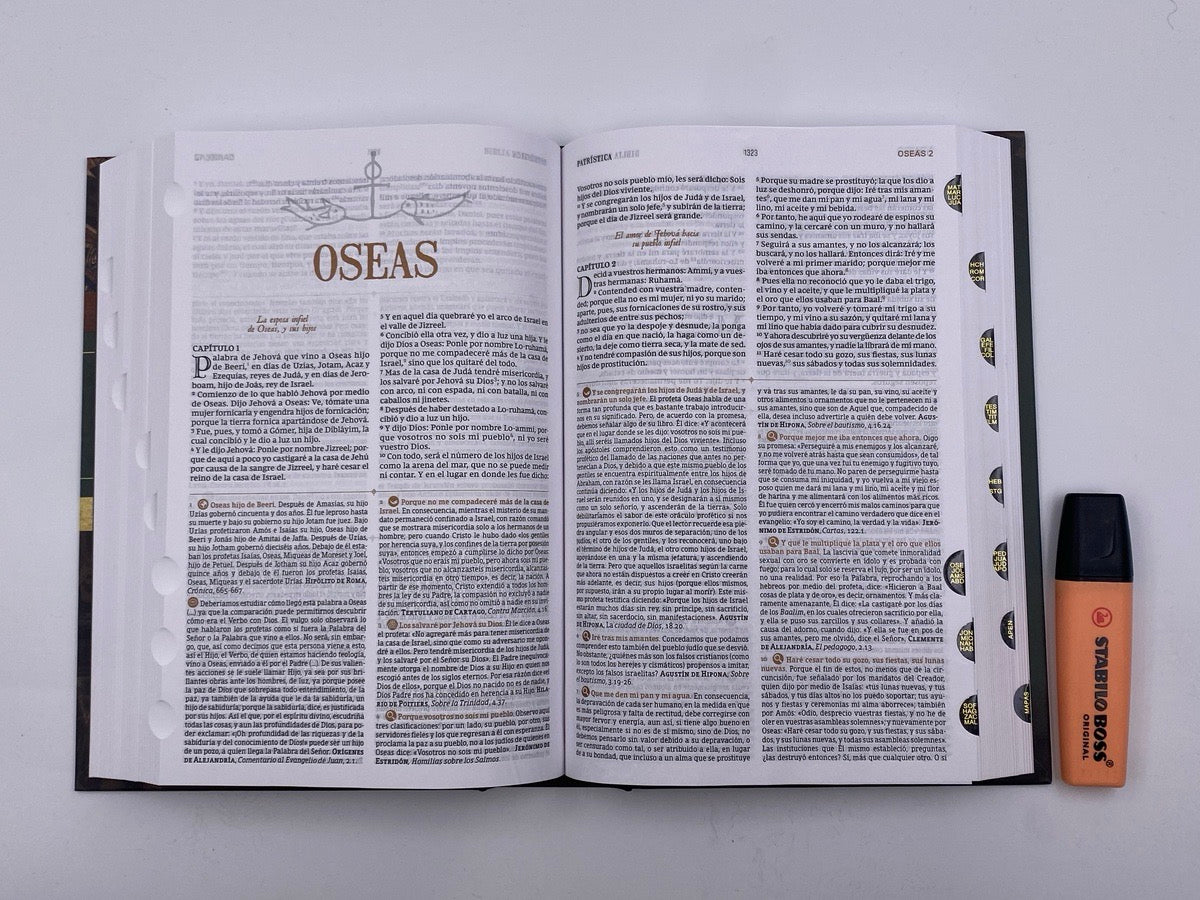 Biblia de estudio Patrística RVR77 tapa dura con índice