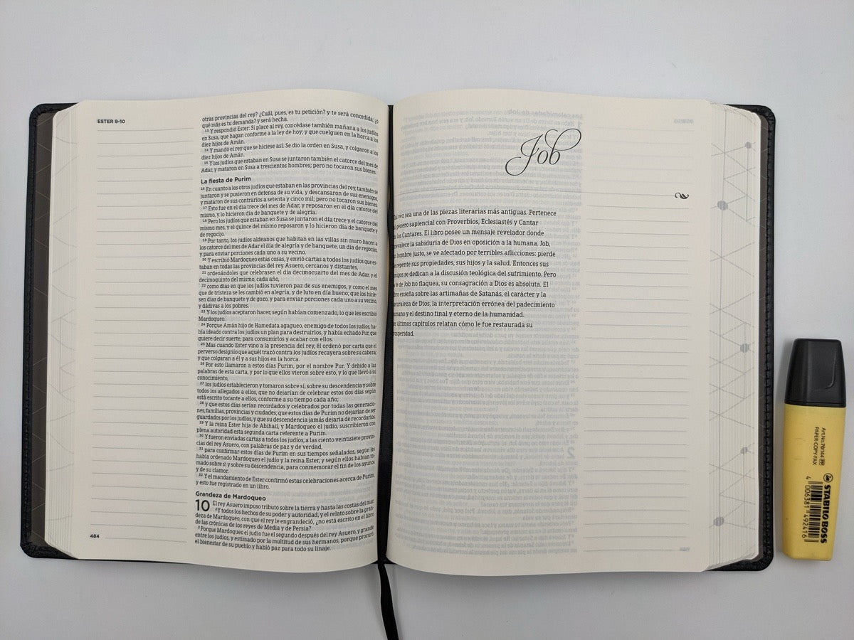 Biblia RVR 1960 de Apuntes Negro Símil Piel