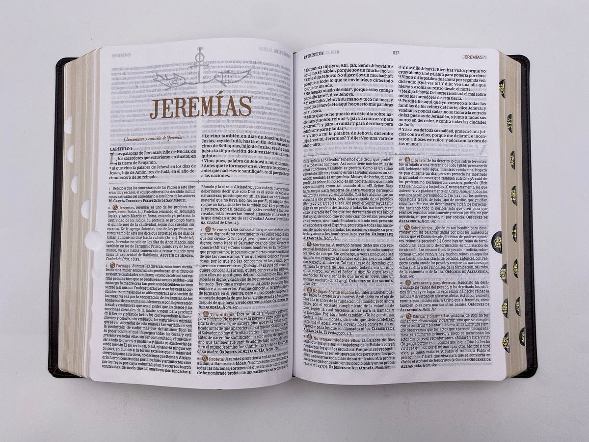 Biblia de estudio Patrística RVR77 i/piel café con índice