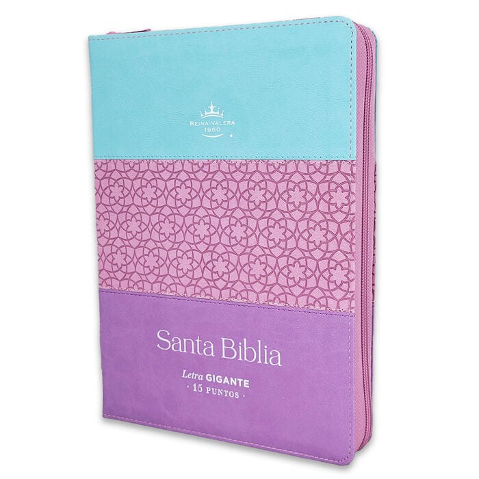 Biblia RVR60 Letra Gigante tricolor rosa