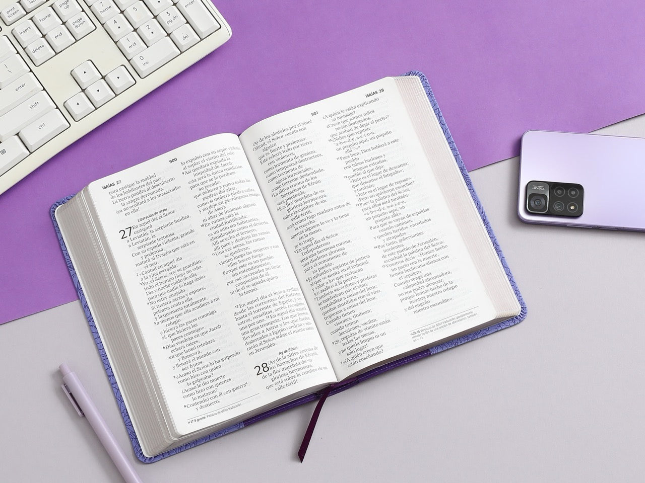 Biblia NVI Peninsular Letra Grande Tamaño manual Lila