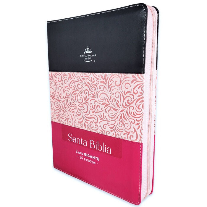 Biblia RVR60 Letra Gigante Tricolor Rosa