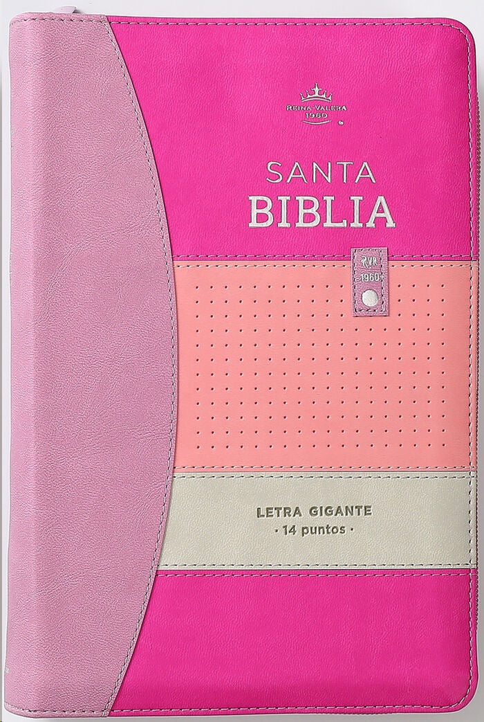Biblia RVR60 Tamaño manual letra GIgante rosa