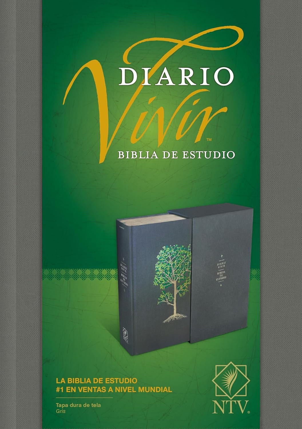 Biblia NTV de Estudio Diario Vivir Letra Grande Gris Tapa Dura de Tela con Índice