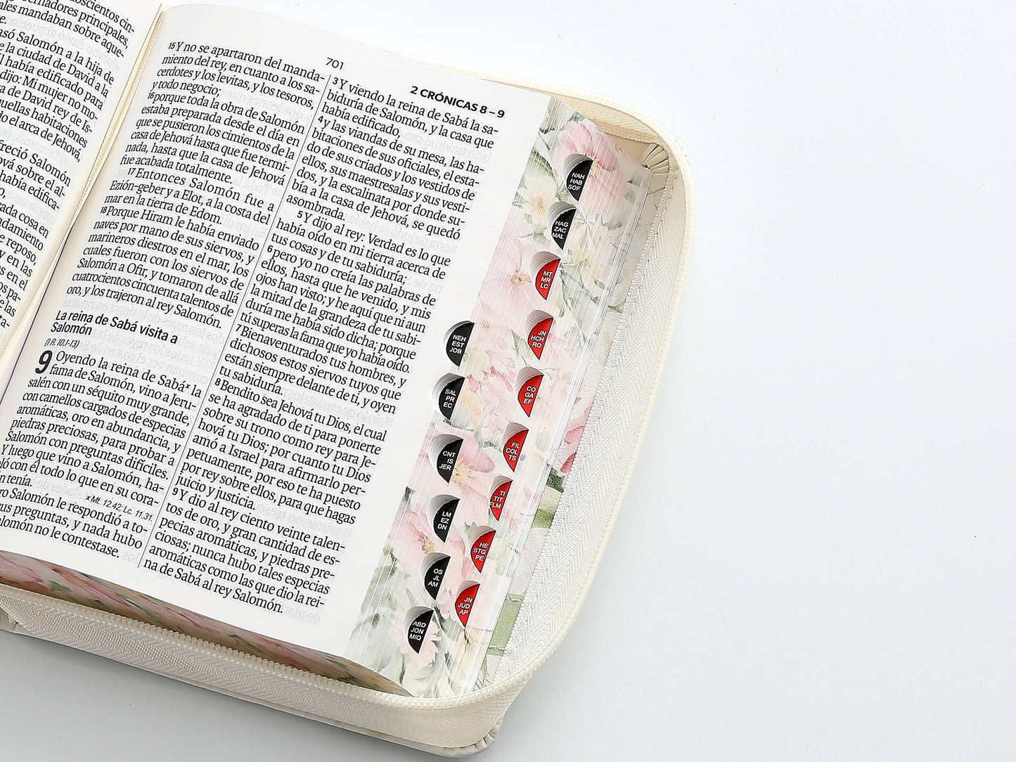 Biblia RVR60 Tamaño compacto Letra Grande 12 puntos blanco cierre indice