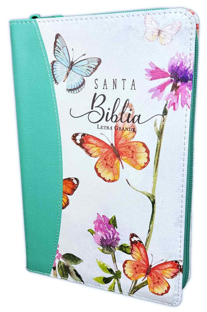 Biblia RVR60 Tamaño manual Letra Grande cierre indice turquesa