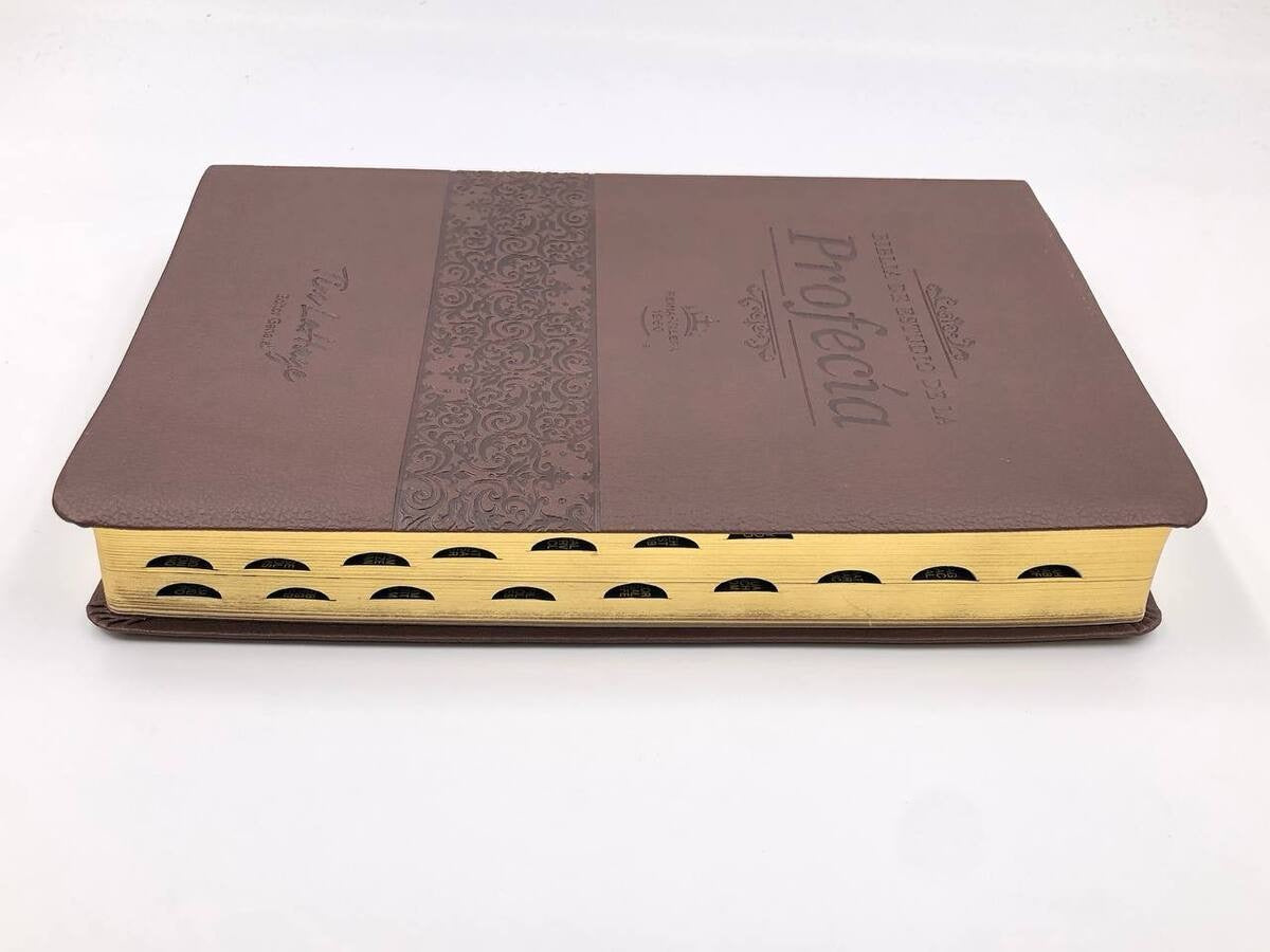 Biblia de estudio de la profecía Piel especial Marron indice