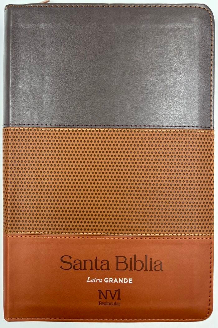 Biblia NVI Peninsular tamaño manual letra grande tricolor con cierre