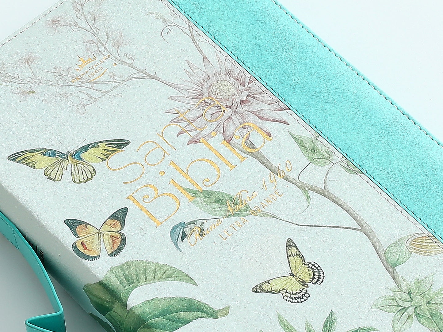 Biblia RVR60 tamaño manual letra grande con cierre índice canto pintado