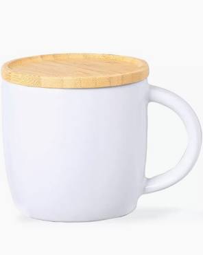 Taza Con Tapa De Bambu Personalizado