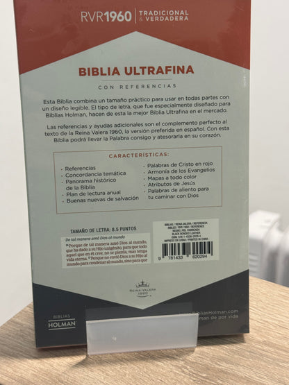 Biblia RVR 1960 Ultrafina Piel Negra