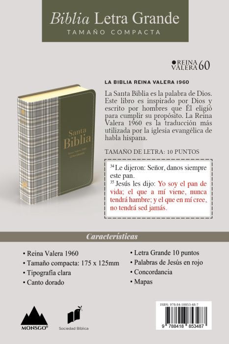 Biblia RVR 1960 Compacta Símil Piel verde