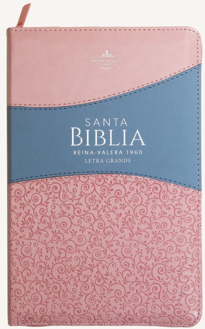 Biblia RVR60 Tamaño Manual Letra Grande rosa
