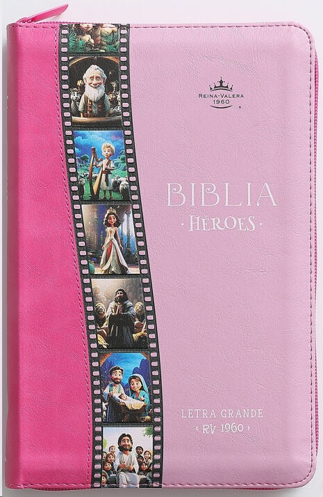 Biblia Héroes RVR60 Letra Grande rosa