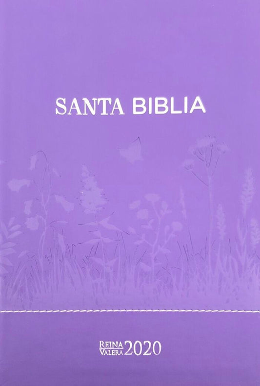 Biblia RVR2020 Tamaño Manual Letra Grande i/piel lila floral