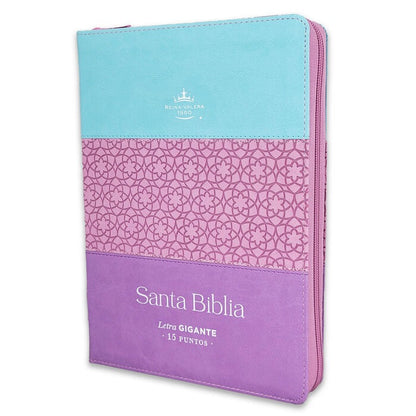 Biblia RVR60 Letra Gigante tricolor rosa