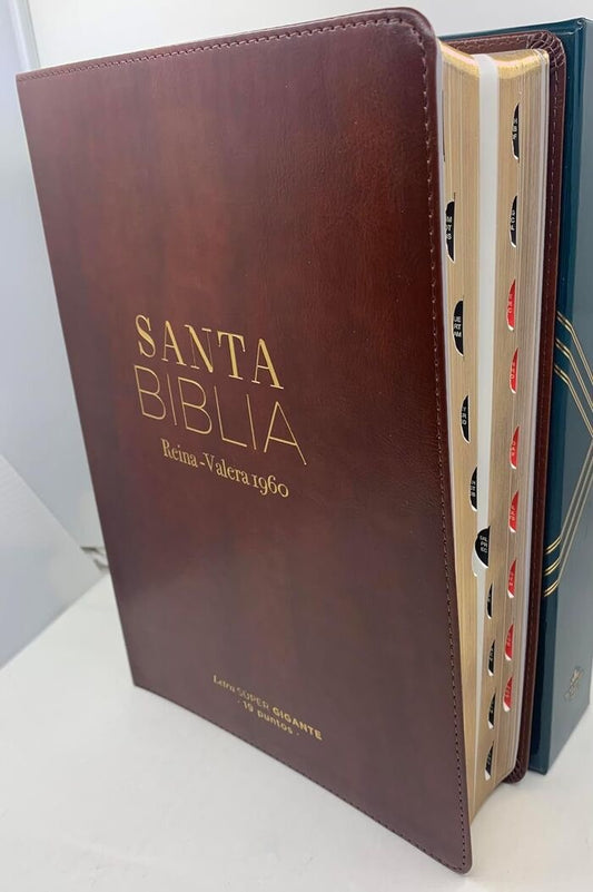Biblia RVR60 Letra Súper Gigante 19 puntos marrón indice