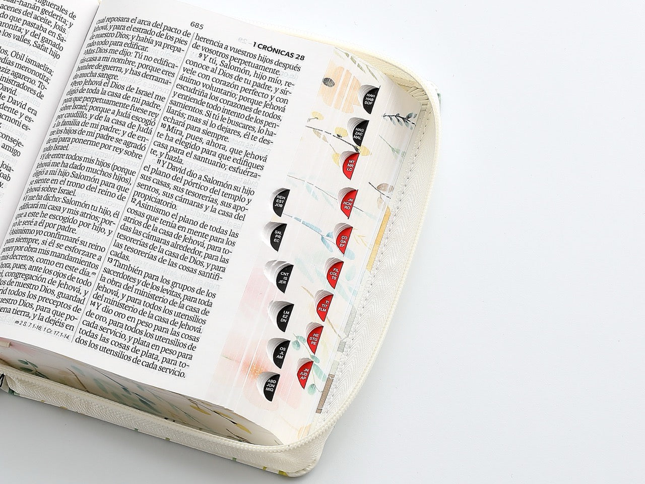 Biblia RVR60 Tamaño compacto Letra Grande 12 puntos blanco cierre indice