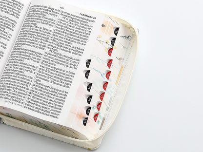 Biblia RVR60 Tamaño compacto Letra Grande 12 puntos blanco cierre indice