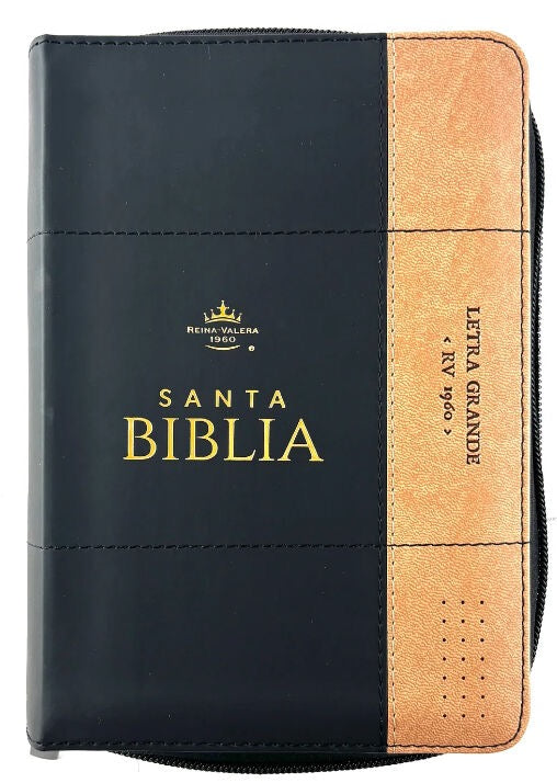 Biblia RVR60 Tamaño compacto Letra Grande 12 puntos cierre indice