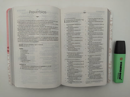 Biblia RVR 1960 Mis Quince Rosa y Blanco Símil Piel