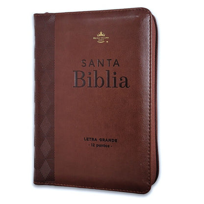 Biblia RVR60 Tamaño compacto Letra Grande 12 puntos cierre
