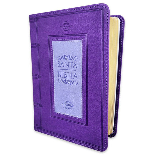 Biblia RVR60 Tamaño Compacto Letra Grande 12 puntos lila