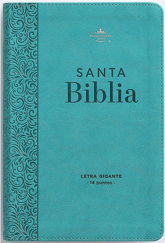 Biblia RVR60 Tamaño manual letra GIgante turquesa