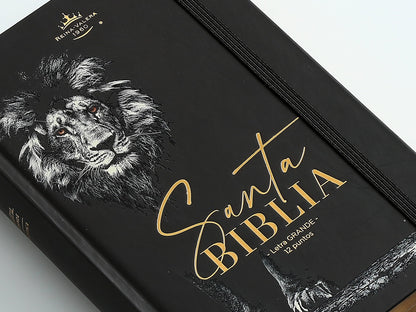 Biblia RVR60 tamaño manual letra grande tapa dura león