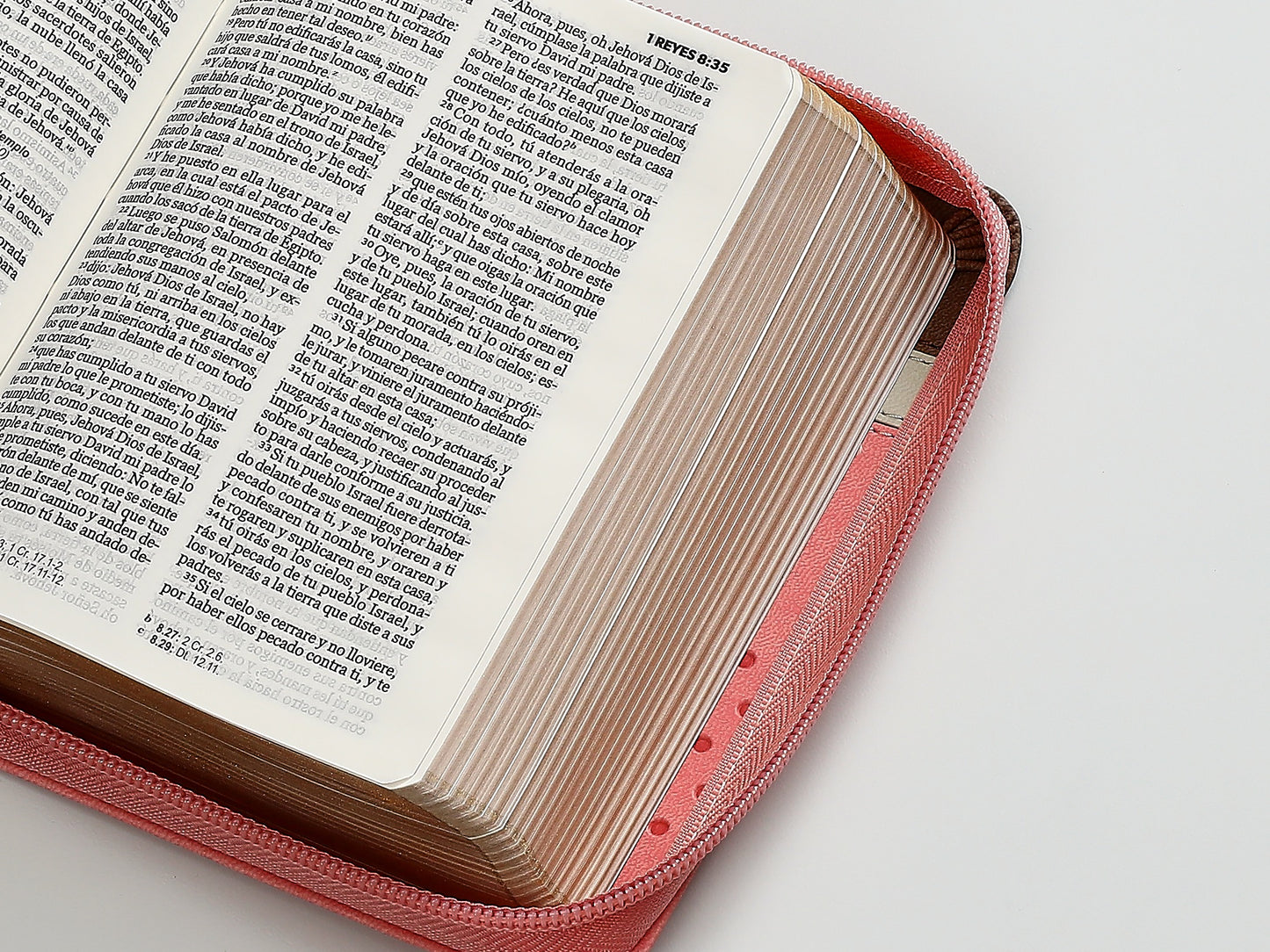 Biblia RVR60 de bolsillo rosa con flores