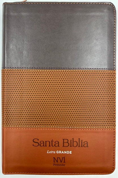 Biblia NVI Peninsular tamaño manual letra grande tricolor con cierre