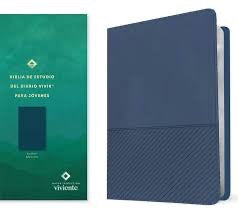 Biblia NTV de Estudio Diario Vivir para Jóvenes Azul Oscuro Símil Pie