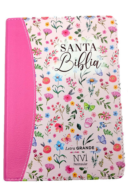 Biblia NVI Peninsular Portátil Letra Grande Floral