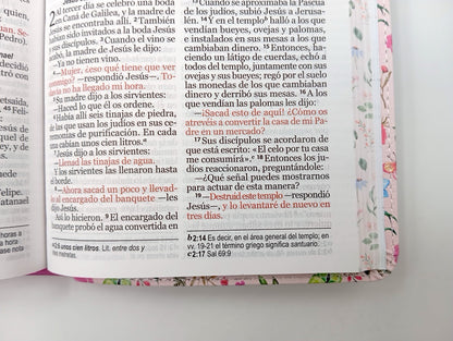 Biblia NVI Peninsular Portátil Letra Grande Floral