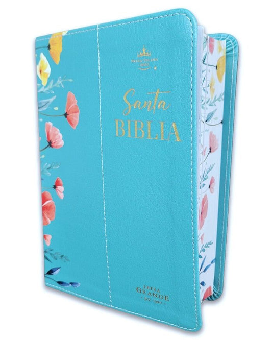 Biblia RVR60 Tamaño compacto Letra Grande 12 puntos turquesa