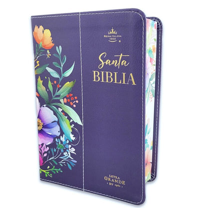 Biblia RVR60 Tamaño compacto Letra Grande 12 puntos morado