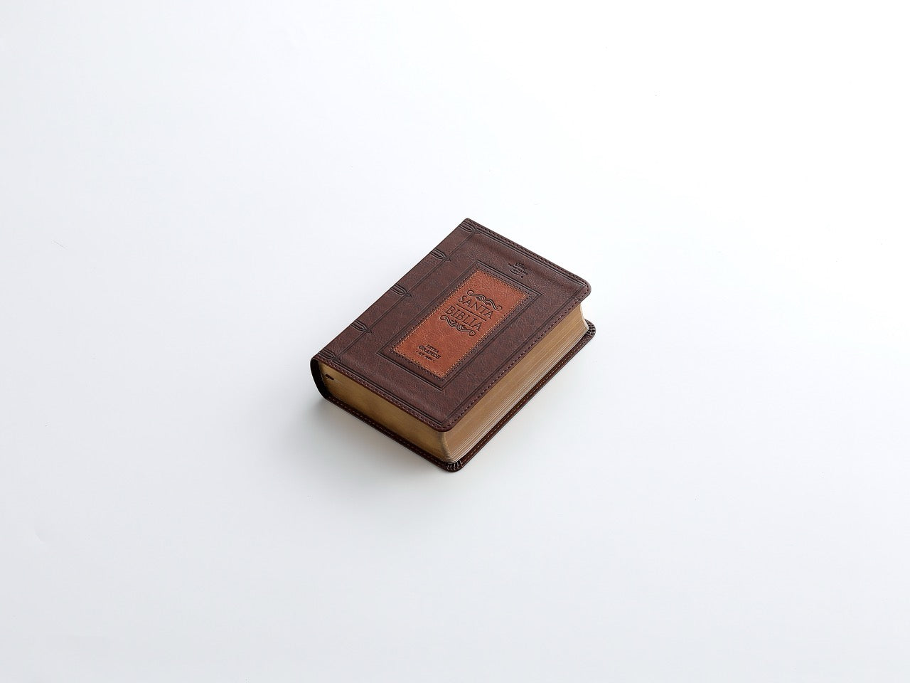 Biblia RVR60 Tamaño Compacto Letra Grande 12 puntos piel café